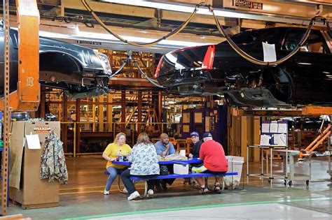 Car Factory Workers Eating Lunch Photograph by Jim West - Pixels