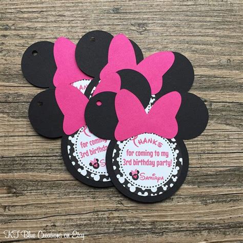 Minnie Party Tags Minnie Mouse Birthday Minnie Favor Tags - Etsy