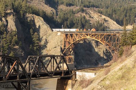 A westbound CN grain crossing one of the Cisco bridges in the Fraser river canyon. | Fraser ...