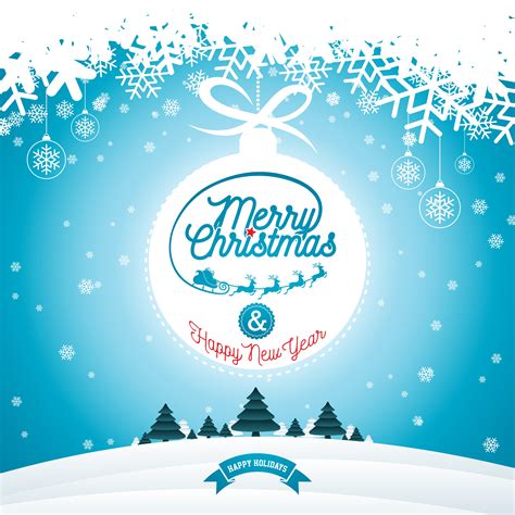 Merry Christmas illustration with typography and ornament decoration on ...