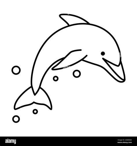 Line art vector illustration of a dolphin Stock Vector Image & Art - Alamy