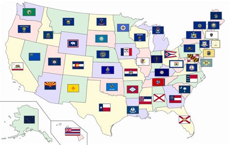 Map Of Usa With State Flags