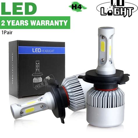 CO LIGHT 72W H4 LED Car Headlight Bulb COB Hi Lo Beam 8000LM Auto ...