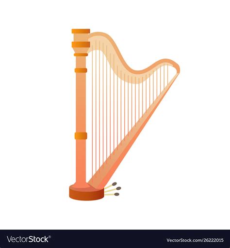 Stringed musical instruments harp design layout Vector Image