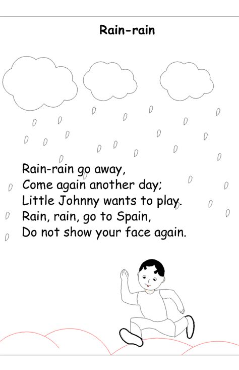 Nursery rhyme coloring pages- Rain Rain