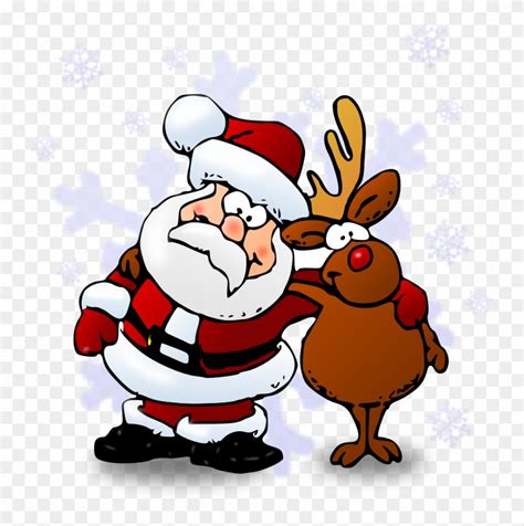 1385678152 - Santa And Rudolph Cartoon - Free Transparent PNG Clipart Images Download