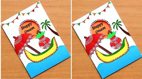 Onam Greeting card making/Onam Craft Ideas/Easy Card for Onam/Onam ...