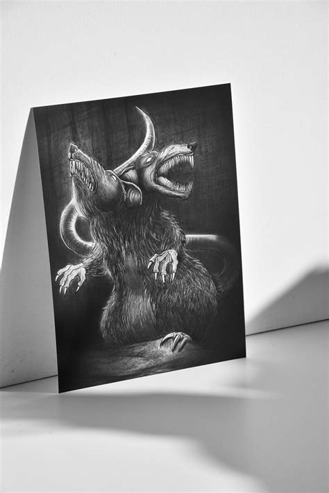 Dark art Chernobyl Rat Mutant Rat Print Mutant rat art Rat | Etsy