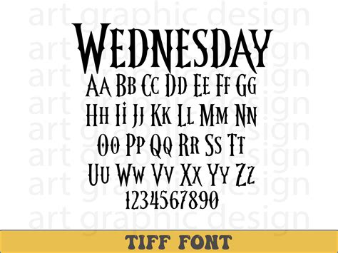 Wednesday Font Digital Wednesday Font Ttf Font Set FONT - Etsy Canada