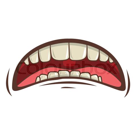 Cartoon mouth with teeths with sad ... | Stock vector | Colourbox