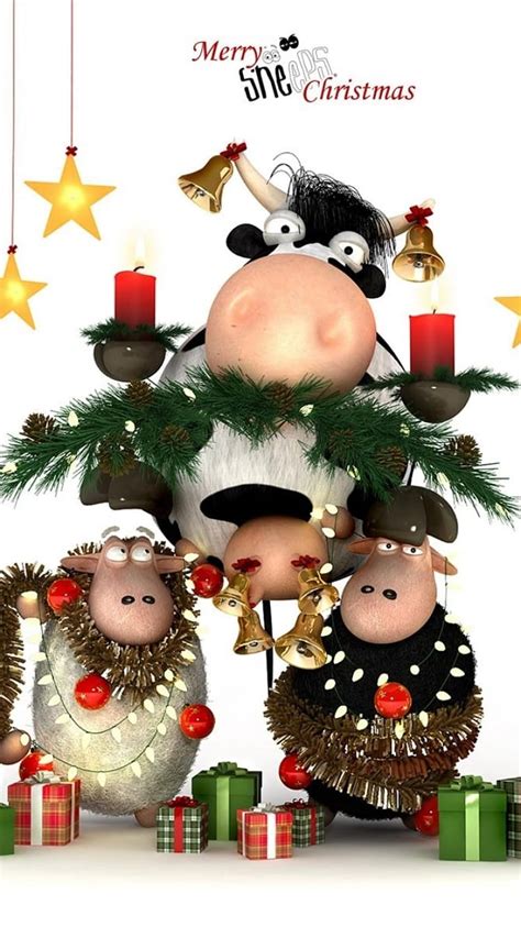 Christmas Happy Cow . Christmas, cow christmas HD phone wallpaper | Pxfuel