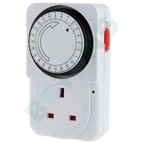 24 Hour Programmable Timer Switch Mains Wall Home Socket Uk Plug Timer ...