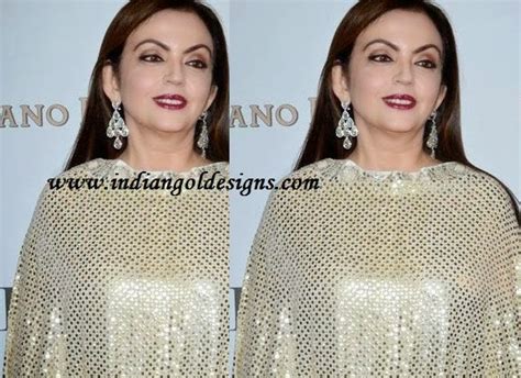 Gold and Diamond jewellery designs: nita ambani in diamond earrings