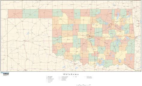 Oklahoma Counties Map With Cities