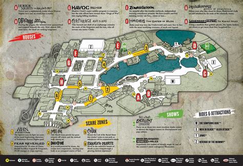 Halloween Horror Nights Map 2010 - Universal Studios Orlando