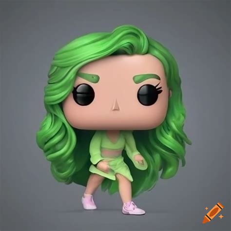 Girl funko pop with green hair on Craiyon
