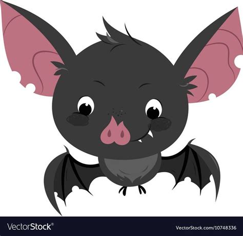 Cute cartoon bat character. Vector illustration isolated on white ...