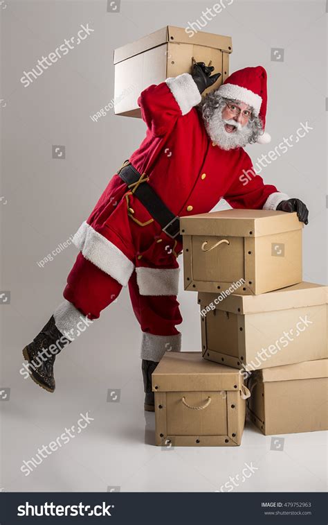 Cheerful Funny Traditional Santa Claus Bag Stock Photo 479752963 ...