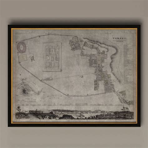 Pompeii Map Vintage Map of Pompeii Italy Vintage Wall Art - Etsy