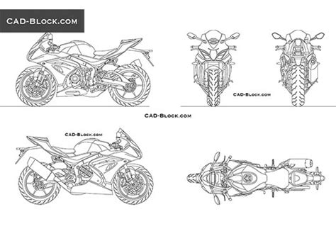 Motorcycle Cad Block Elevation - Motorcycle for Life