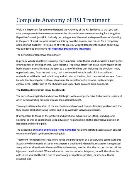 Complete Anatomy of RSI Treatment by Ewellness Solution - Issuu