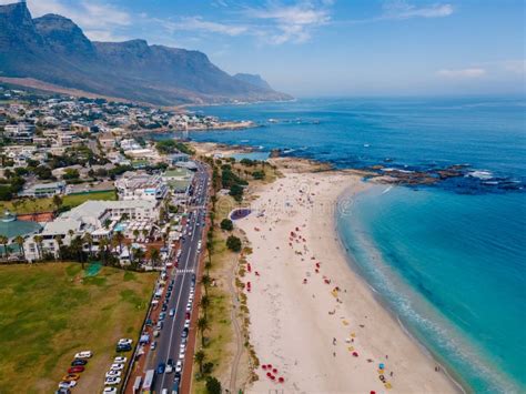 Camps Bay Beach Cape Town from Above with Drone Aerial View, Camps Bay Cape Town Stock Photo ...