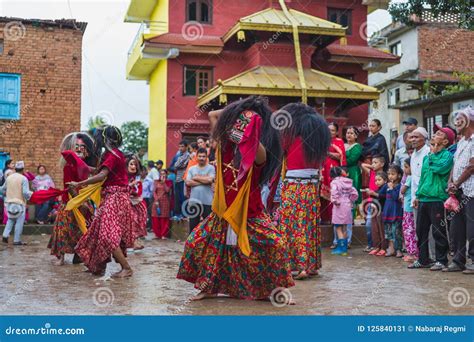 People Performing Lakhe Dance at the Festival in Kathmandu Editorial ...