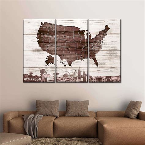 Wooden USA Map Wall Art | Digital Art