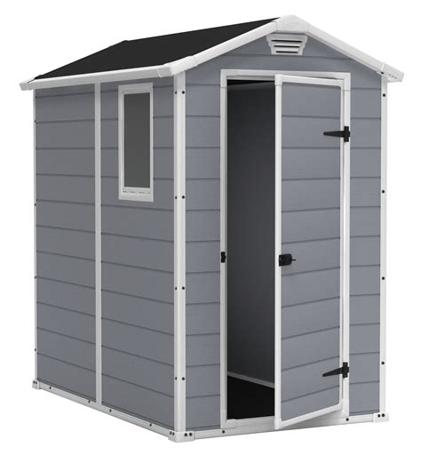 Keter Manor 4' x 6' Resin Storage Shed, All-Weather Plastic Outdoor ...