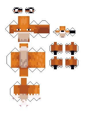 Papercraft Minecraft Fox - papercraft among us