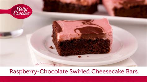 Raspberry-Chocolate Swirled Cheesecake Bars | Betty Crocker Recipe ...