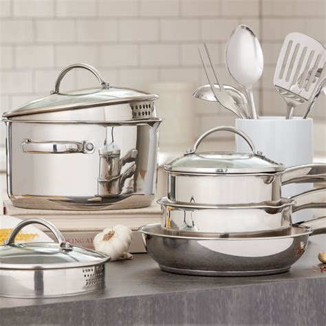 12-Pc. Stainless Steel Cookware & Utensil Set| Cookware & Kitchen Appliances | Brylane Home