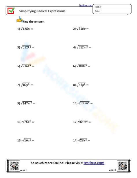 Worksheet- Simplifying Square Root Problems by Susan Hair worksheets library - Worksheets Library