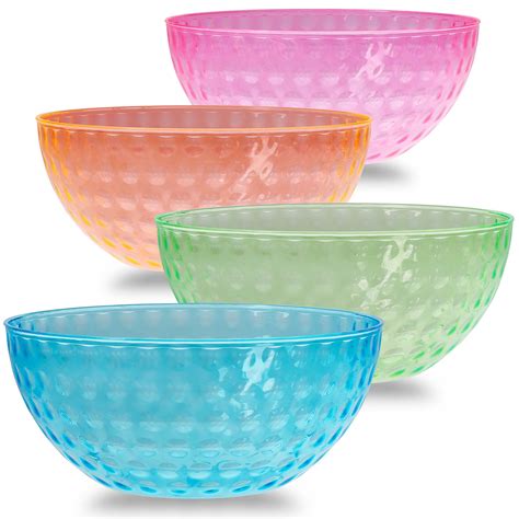 Amazon.com | DuraHome - Plastic Serving Bowls - 96 oz Contoured Party ...