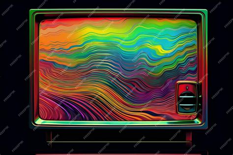 Premium AI Image | a colorful television with a rainbow colored background.