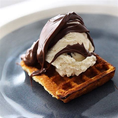 Waffles With Ice Cream And Chocolate Hazelnut Spread Recipe | The Feedfeed