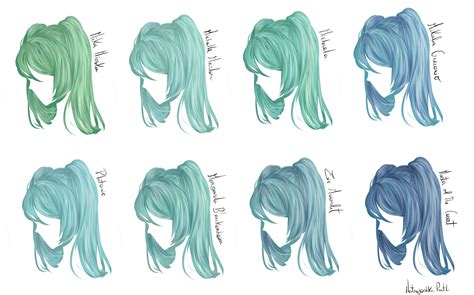 [E.C.] Hatsune Miku, color hair [Color Palette?] by Matryoshka-Ruth on DeviantArt