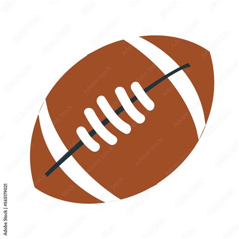 American Football ball flat icon emoji design. Isolated oval ball used ...