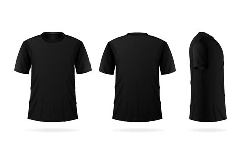 3D Realistic Black T-Shirt Template 22827941 Vector Art at Vecteezy