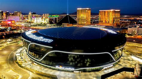 Allegiant Stadium redefines Las Vegas skyline with night-time flyover