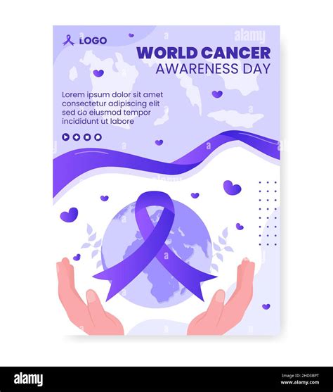 World Cancer Day Poster Template Flat Design Health care Illustration ...