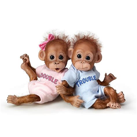 The Ashton-Drake Galleries: Double Trouble Monkey Doll Set by The ...