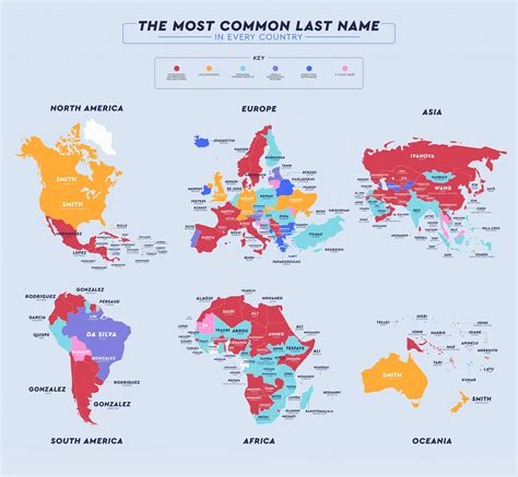 The Most Popular Surnames in Countries Around the World - Chartistry