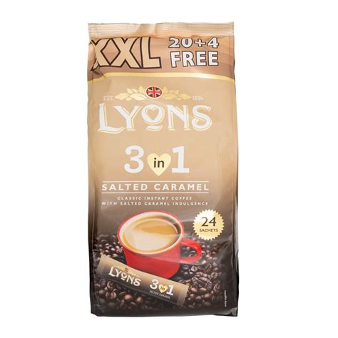 LYONS SALTED CARAMEL 3 IN 1 INSTANT COFFEE - 24 SACHETS | Poundstretcher