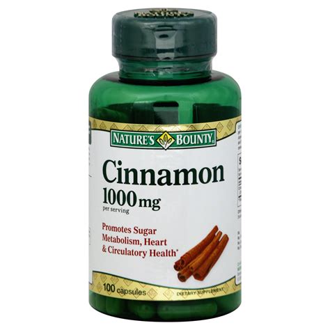 Nature's Bounty Cinnamon, 1000 mg, Capsules, 100 capsules