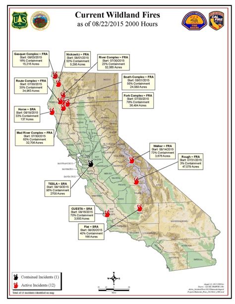 Map Showing Current Fires In California | Printable Maps