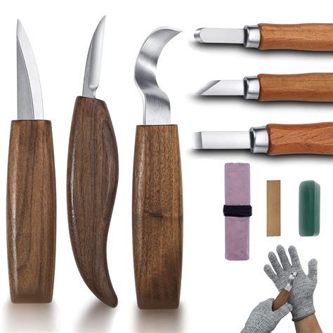 Wood Carving Knives, Wood Carving Tools Set, 10 in 1 Whittling Wood Carving Kit for Adult, Kids ...