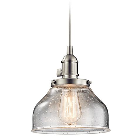 Seeded Glass Mini-Pendant Light Brushed Nickel Kichler Lighting ...