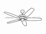 Ceiling Fan Outline SVG Clipart  Etsy India sketch template