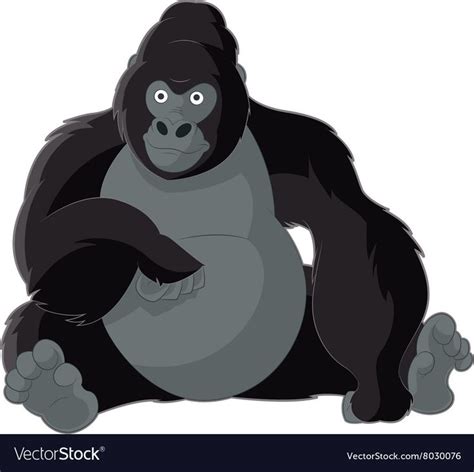 Cartoon smiling gorilla Royalty Free Vector Image | Gorilla illustration, Gorilla, Drawings